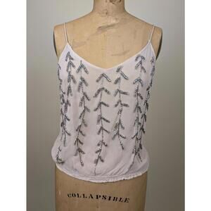 1930's handmade pink chiffon heavy beaded cami